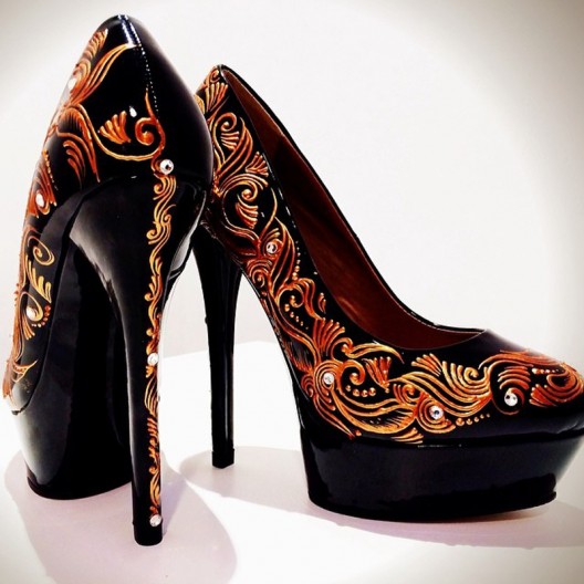 New beautiful stunning Shoes hand painted and designed by Pavan Ahluwalia