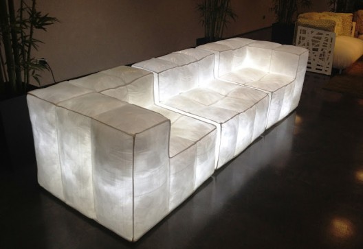 Elegant Air-Filled Sofa Collection Glowing In The Dark by Mario Bellini