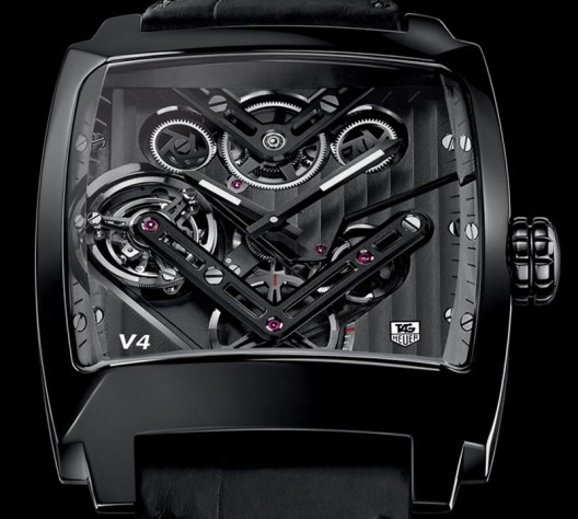 2014 TAG Heuer Monaco V4 timepiece is the worlds first belt-driven tourbillon
