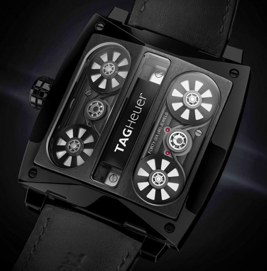 2014 TAG Heuer Monaco V4 timepiece is the worlds first belt-driven tourbillon