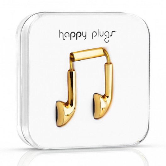 Upgrade Your Look with Happy Plugs' Gold Earbuds