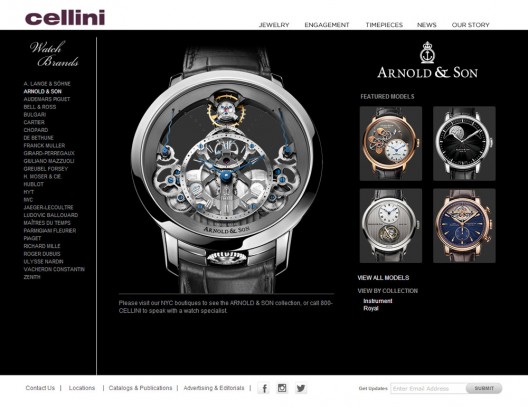 Arnold & Son's Collection at Cellini Jewelers, New York