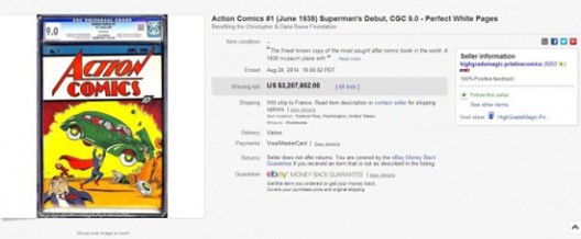 First Superman Comic Book Sold for Record $3,2 Million