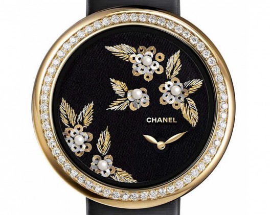 Chanel's New Mademoiselle Prive Watches with Embroidered Camellia Decoration