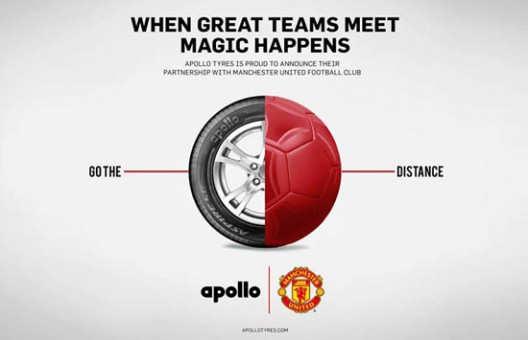 Football club Manchester United became a partner with "Apollo Tyres", in order to create the tyres