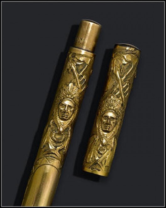 Parker Aztec Gold-Filled Fountain Pen Leading At Bonhams Auction