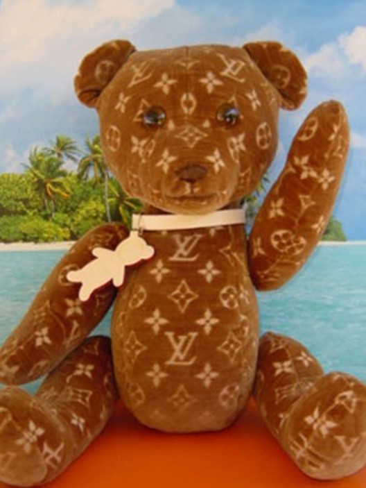 LOUIS VUITTON Louis Vuitton Broche Nounur Teddy Bear Monogram Damier Brooch  M64939 Plastic Brown Set of 2