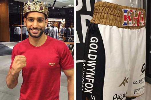 Amir Khan Will Fight in the Shorts with 24 carat Gold Thread Worth £30,000