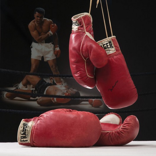 The gloves worn by both Muhammad Ali and Sonny Liston