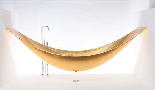Soak in the Gold Vessel Hammock Bath Tub