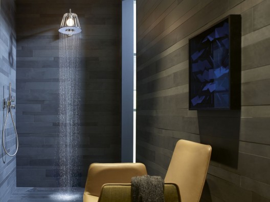 This illuminated showerhead adds an artistic touch to your bathroom