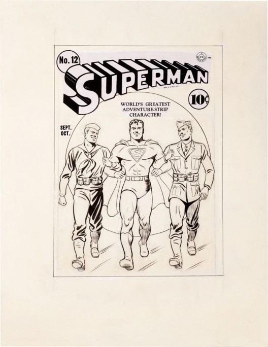 1941 Superman #12 Original Cover Art, Never Offered Before, Paces Powerhouse Comics Auction