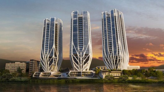 Zaha Hadid Two Sinuous Towers