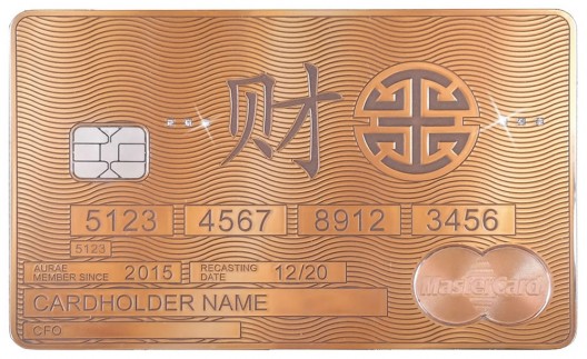 Aurae Launches Worlds First Bespoke Solid Gold MasterCard by Aurae