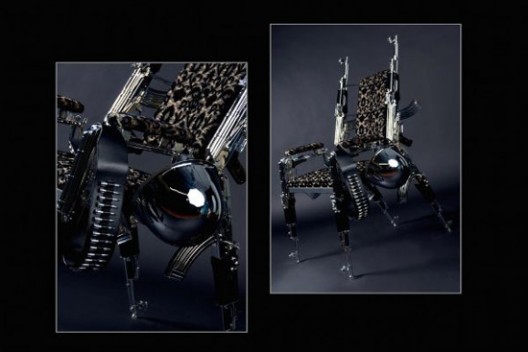 Chair Made of AK47 Kalashnikovs by Rainer Weber