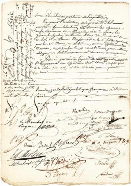Rare Marriage Document Signed by Napoleon and Josephine On Sale