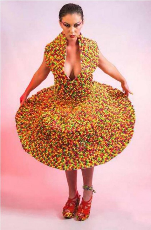 A Dress Made Of Skittles Candy