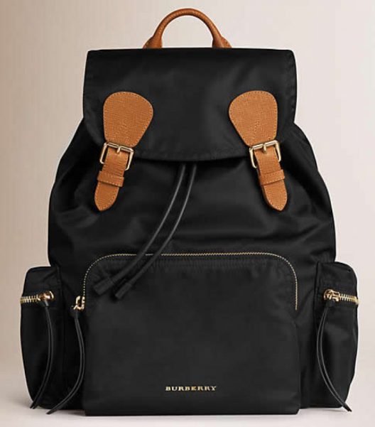 Burberry’s Large Rucksack in Technical Nylon and Leather