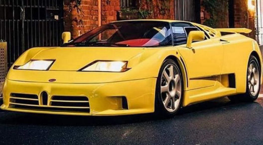 Yellow Bugatti EB 110 Super Sport With Red Interior On Sale