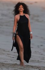 Rihanna during a Chanel Photoshoot on Malibu beach