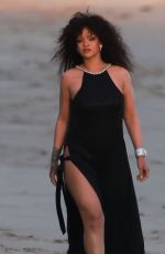 Rihanna during a Chanel Photoshoot on Malibu beach